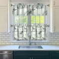 thumbnail image 3 of Rod Pocket Kitchen Curtain Set 3-Piece, 27.5x36 Inch Valance & Tier Drapes, Polyester Pongee Cafe Curtains for Living Room, Bathroom, Farmhouse Rustic Country Window Treatments., 3 of 6