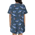thumbnail image 6 of Daiia Cartoon Shark Pattern Womens Pajama Sets Short Sleeve Pajamas for Women Sets Soft Lounge Sets Casual Round Neck Sleepwear PJS-Small, 6 of 7