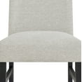 thumbnail image 4 of 6pc Dining Side Chairs Dark Wood Frame Light Gray Fabric Upholstery Wooden, 4 of 5