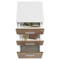 thumbnail image 3 of Modern Designs by Crafts and Comfort Lazio File Cabinet 3 Drawers with Lock - Great for Home and Office Use, Wheels and Fits Under Desks – Walnut / White Height 26 Inches, 3 of 7