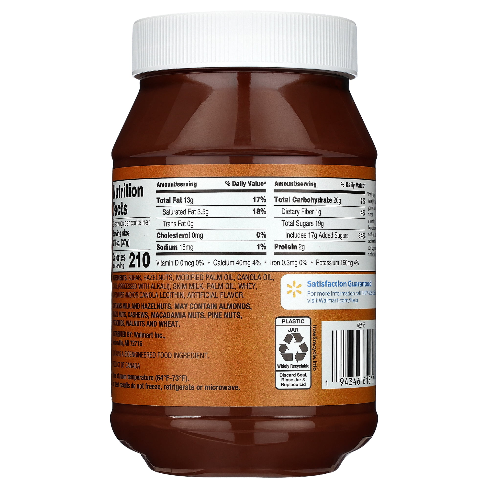 Great Value Hazelnut Spreads, 33.5oz