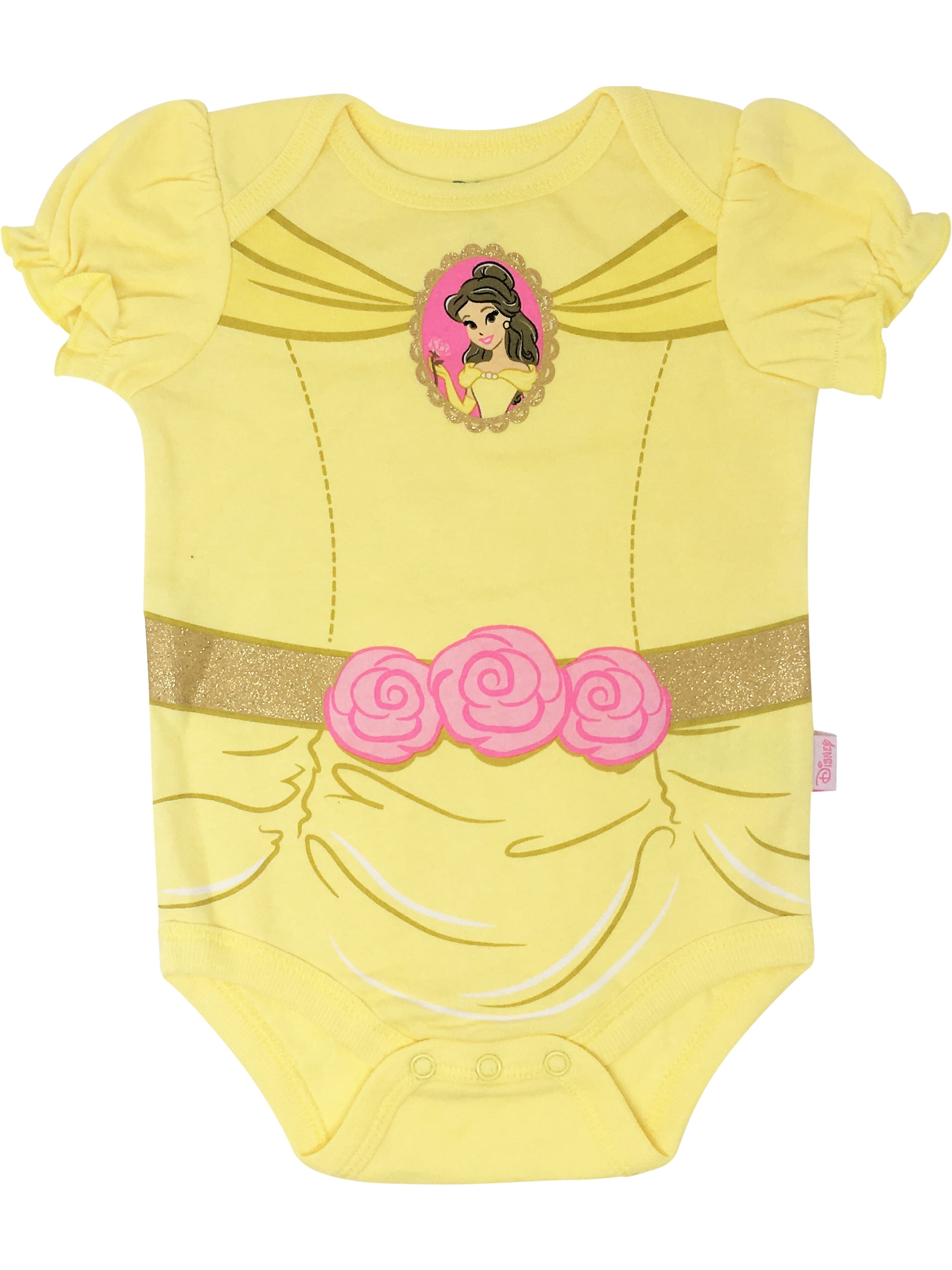 Girls Disney Princess Newborn Snow White 2-Pack Bodysuits Romper One Piece
