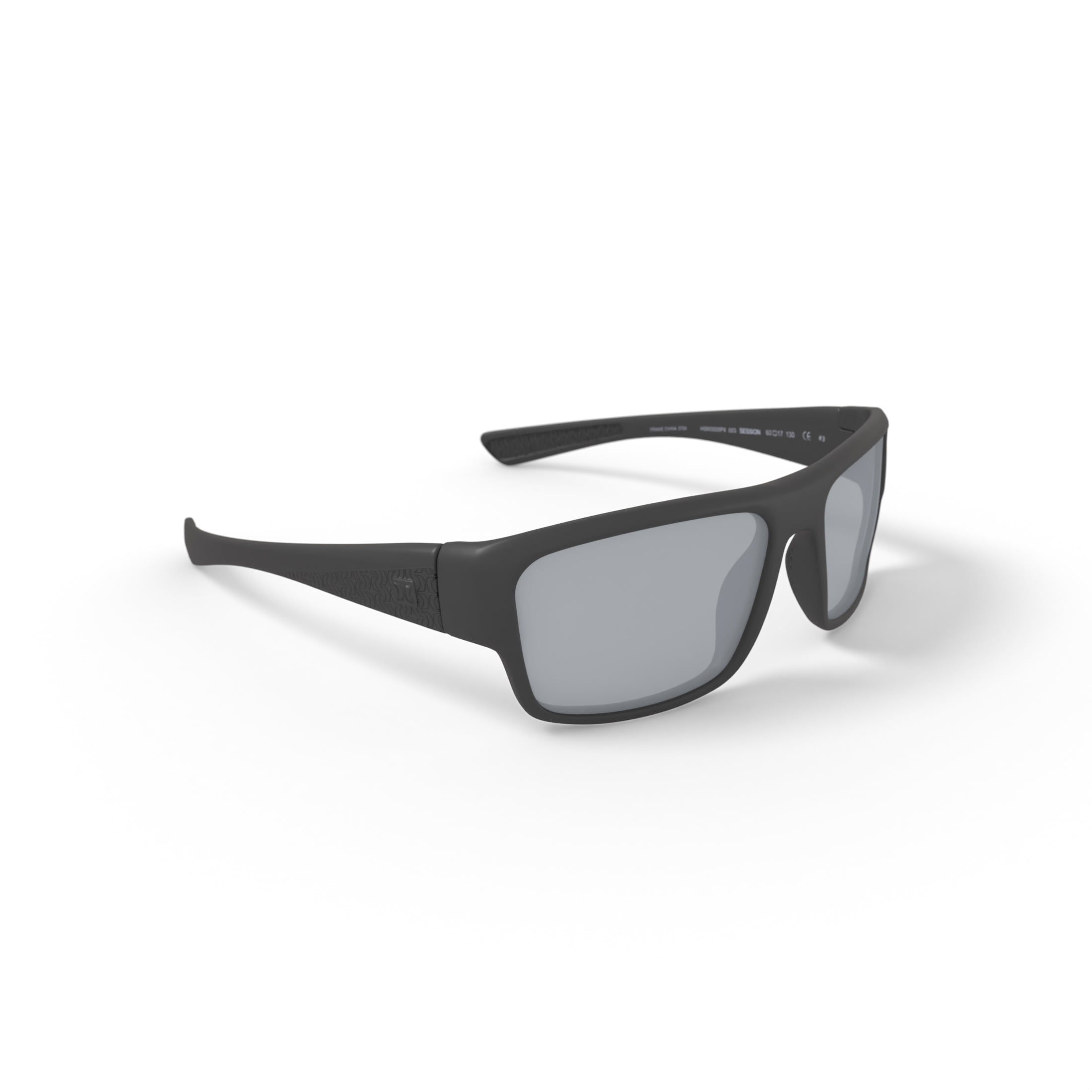 Hurley HSM3005P Sunglasses with Case, Matte Satin Black, Wrap, Plastic, 60-17-130