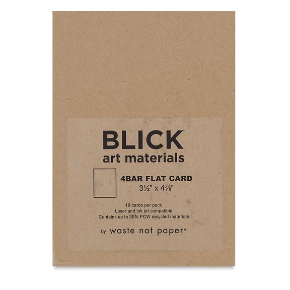 Blick Cards and Envelopes - 4 Bar Flat Card, Paper Bag, 3-1/2" x 4-7/8", Pkg of 10