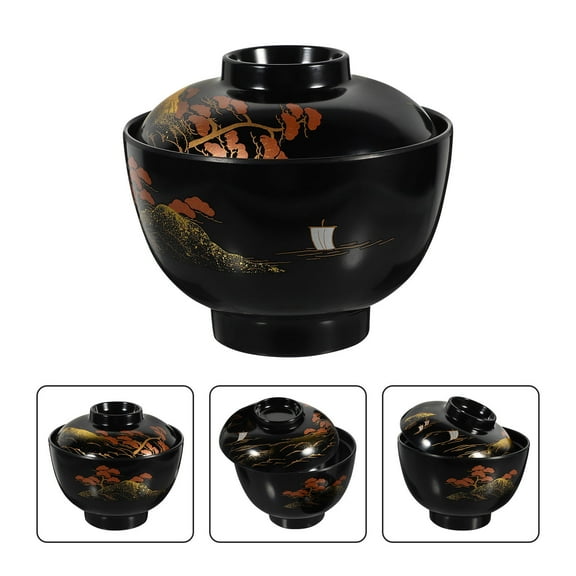WRITWAA Vintage Japanese Soup Bowl with Mountain Water Design, Ideal for Daily Use, Homes, Restaurants, Perfect for Rice, Ramen & More