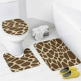 thumbnail image 4 of Giraffe Pattern Shower Curtain Bathroom Sets Toilet Lid Rug, Bath Mat And Contour Mat, Shower Curtain 4Pcs, 4 of 6