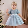 thumbnail image 2 of HXWCHs Robe en Coton Robe de Fête Brillante Robe de Concours en Couches pour Célébrations Estivales et Gris 7-8 Ans, 2 of 4