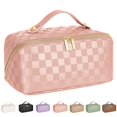 thumbnail image 1 of Bolsa de maquillaje de viaje ALEXTINA de piel vegana impermeable rosa, 1 of 6