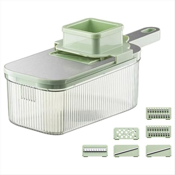 Picadora de Verduras, Trituradoras con Recipiente Transparente, Rallador de Alimentos Manual Multifuncional, Herramienta de Corte de Cocina Desmontable B