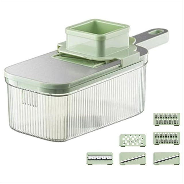 Picadora de Verduras, Trituradoras con Recipiente Transparente, Rallador de Alimentos Manual Multifuncional, Herramienta de Corte de Cocina Desmontable B