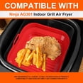 thumbnail image 2 of Doublure en Silicone pour Friteuse à Air Chaud Ninja, Lot de 2 Panier en Silicone Réutilisable Accessoires de Friteuse à Air Rond Compatible avec Ninja Foodi AG301 Friteuse à Air Grill Intérieur, 2 of 5