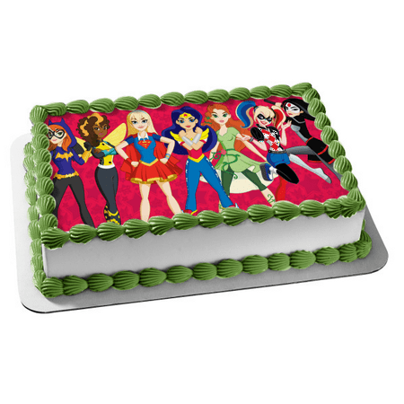 DC Super Hero Girls Superhero Girls Batwoman Supergirl Harley Quinn Edible Cake Topper Image ABPID00134V2