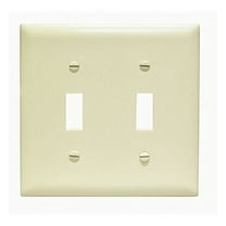 Pass & Seymour Legrand TP2-I 2-Gang Toggle Light Switch Wall Plate, Trademaster Size Cover, Unbreakable Nylon, Ivory