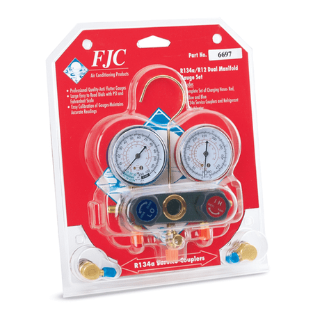 FJC 6697 R134 Hoses with 1/2 Acme-F & 14mm-m Auto AC Fittings