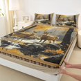 thumbnail image 3 of jejeloiu Cute Animal Deer Twin Sheet Sets,Rustic Plant Leaves Bedding For Boys Kids 3 Pieces, 3 of 7