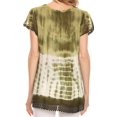 thumbnail image 2 of Sakkas Violet Embroidery Tie Dye Sequin Accents Blouse / Top - Army Green - One Size, 2 of 5
