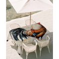 thumbnail image 3 of 60x120 Inch Outdoor Tablecloth with Umbrella Hole Zipper Rectangle Vintage Rooster Rectangular Tablecloths Outside Waterproof Watercolor Pastoral Animals Retro Patio Table Cover for Picnic Party, 3 of 8