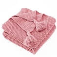 thumbnail image 1 of Manta de sofá de punto suave con borla, cama, mantón de siesta de oficina, manta decorativa para sofá, color beige Speravity LF000016-03B, 1 of 7