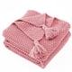 thumbnail image 1 of Manta de sofá de punto suave con borla, cama, mantón de siesta de oficina, manta decorativa para sofá, color beige Speravity LF000016-03B, 1 of 7