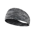 thumbnail image 3 of YVNAURA Men Women Non Slip Workout Headbands Adjustable Sweat Wicking Sports Headband Wide Breathable Soft Stretchy Elastic Running Yoga Gym Sweatbands One Size Fits All, Grey,One Size, 3 of 3
