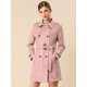 thumbnail image 2 of Día de San Patricio Chaqueta De Gabardina De Gamuza Sintética Con Doble Botonadura Y Solapa Con Muesca Para Mujer Con Cinturón Blazer De Solapa Pico Con Solapa De Tormenta Rosa XS, 2 of 6