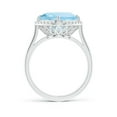 thumbnail image 2 of ANGARA Natural Claw-Set Cushion 3.5 ct Aquamarine Engagement Ring with Halo in 14K White Gold for Women (Size-10mm) | March Birthstone, Anniversary, Jewelry Gift for Women | Natural Aquamarine Ring, 2 of 9