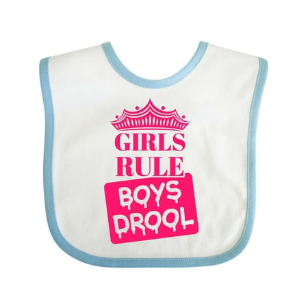 

Inktastic Girls Rule Boys Drool Gift Baby Girl Bib