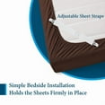 thumbnail image 6 of 900 Thread Count 100% Egyptian Cotton Sleeper Sofa Bed Sheet Set Solid Queen Size (62"x 74"x 7" ) with 4 -PCS Fitted Straps Color Chocolate, 6 of 6