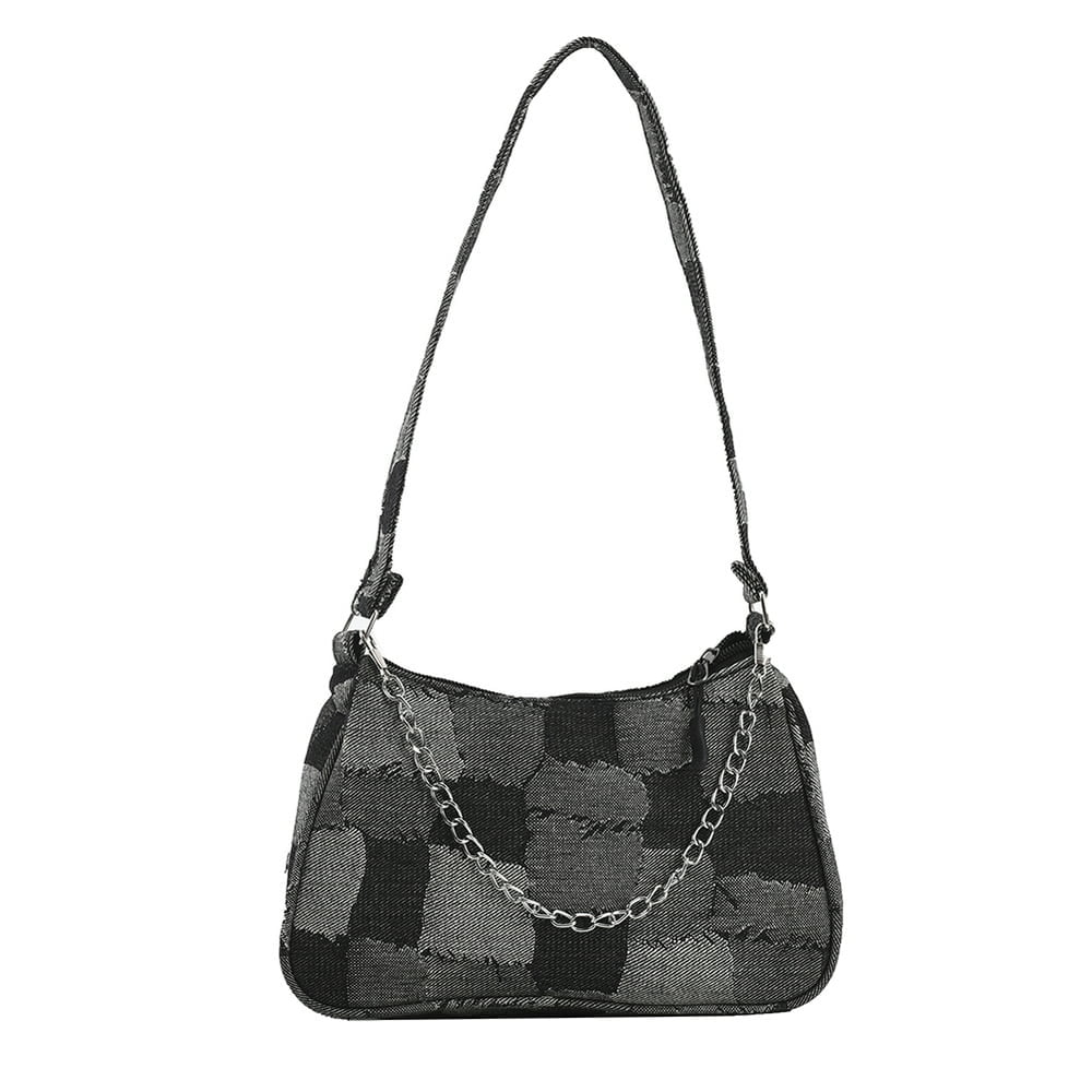 1 Sac D'épaule Décontracté En Denm Rétro Avec Une étole Gravée En Relef En Nor, Décoré