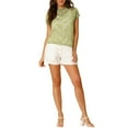 thumbnail image 3 of Allegra K Women's Casual Sheer Short Sleeves Floral Lace Top, 3 of 7