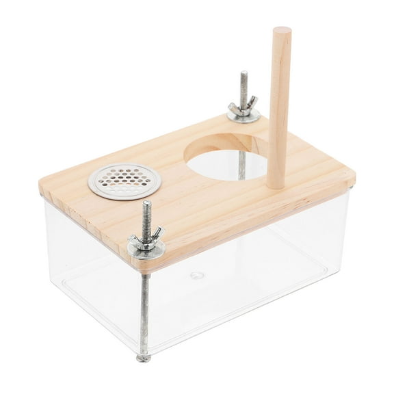 Hemoton Bird Nesting Box Wooden Breeding Box With Clear Window For Parakeets Birdcage Supply Birdcage Mounting Wood Box Breeding Box Nest House Easy To Clean Hatching Box