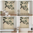 thumbnail image 6 of Teal Pine Tree Sheer Curtains 45 Inches Long, Farmhouse Botanical Country Rustic Light Filering Curtains, Breathable Simi Curtain Privacy Drapes for Kitchen Bathroom Small Window Treatment, 6 of 9