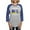 Heather/Blue, variant on - I Stand With Ukraine Flag Amer Long Sleeve T Shirt - Womens Baseball Tee