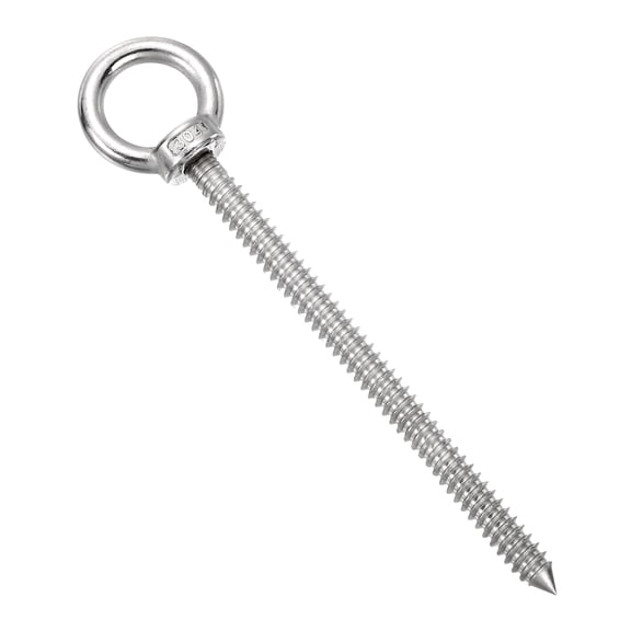 Uxcell 1Pcs M10x150mm Eye Hooks 7.7x1.6x1.6" 304 Stainless Steel Eye Bolts