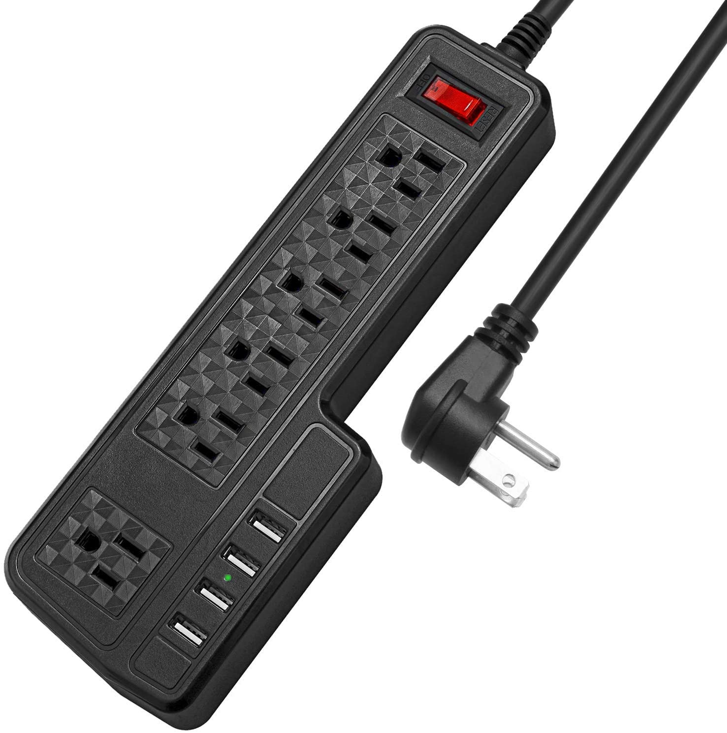 Mountable Surge Protector Power Strip JACKYLED 9.8ft 6 Outlets 4 USB