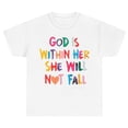 thumbnail image 2 of YOUYEDIAN Girls Cute Christian Shirts God is Within Her T Shirt Kids Jesus Faith Bible Verse Graphic God Tees Tops (White, 6-7 Years), 2 of 4