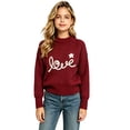 thumbnail image 7 of Cute Embroidered Sweaters Girls Casual Chunky Knit Oversized Sweater Winter Fall Pullover Tops Wine, 12 M, 7 of 7