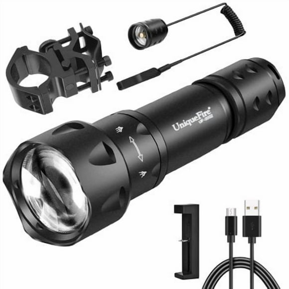 UniqueFire Vcsel 940nm IR Illuminator Flashlight Lights for Night Vision,Zoomable Fresnel Lens Infrared LED Torch Light Rechargeable with Remote Pressure Switch & Bracket Max Illuminate 1000Meters