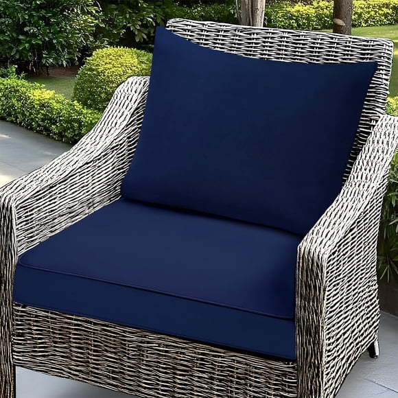 Fabuday Outdoor Chair Cushions Set - 24 x 24 Inch Waterproof & Fade Resistant Patio Furniture with Removable Cover Deep Seat & Ba