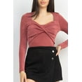 thumbnail image 4 of Twisted Velvety Long Sleeve Crop Top, 4 of 5