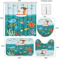thumbnail image 2 of FMSHPON Sea Voyage Rabbit Dear Creatures 4 Piece Bathroom Set Shower Curtain Bath Rug Contour Mat and Toilet Lid Cover, 2 of 8