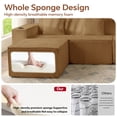 thumbnail image 4 of 95 Cloud Couch, Brown Modern Sectional Couch for Living Room, L-Shaped Corduroy Boneless Sofa with Deep Seat, 1 Ottoman, Left-Facing Chaise, 4 of 8