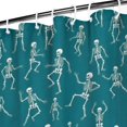thumbnail image 3 of Teal Dancing Skeleton Pattern Shower Curtain 36"x72" ,Bathroom Decorative Shower Curtains Set with 12 Hooks,Modern Waterproof Washable Shower Curtain, 3 of 6