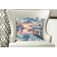 thumbnail image 5 of Ambesonne Lake Throw Pillow Cover Pack of 2, Pastel Sunset Serene Pier View, 2 Pcs-20"x20", Peach Blush Ceil Blue, 5 of 5