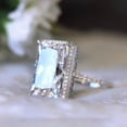 thumbnail image 4 of Inlaid Zircon Geometric Rectangular Ring Copper White Gold Plated For Women Dainty Elegant Everyday Jewelry Gift, 4 of 5