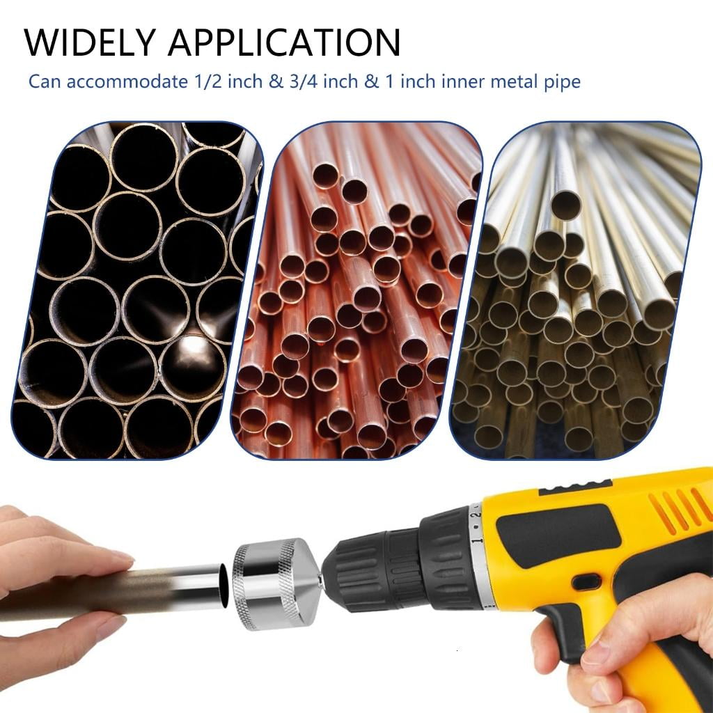 hejhncii Copper Pipe Cleaner Drill Bit Set For Rust Paint Burr Removal 3 Sizes Included