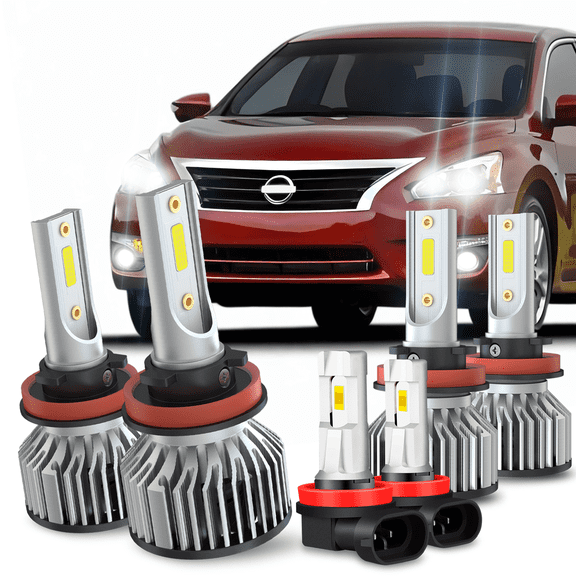 WVKVII For 2007-2013 2014-2018 Nissan Altima Combo LED Headlight Hi/Low Fog light bulbs Kit