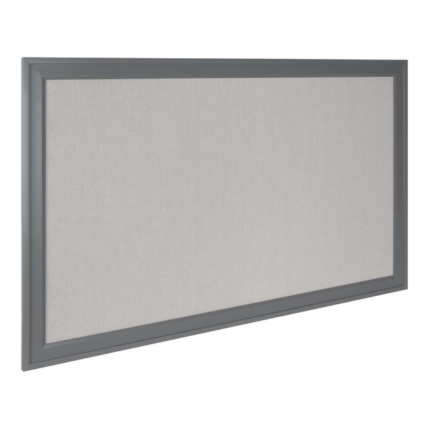 DesignOvation Bosc Transitional Fabric Pinboard, 27.5" x 43.5", Gray