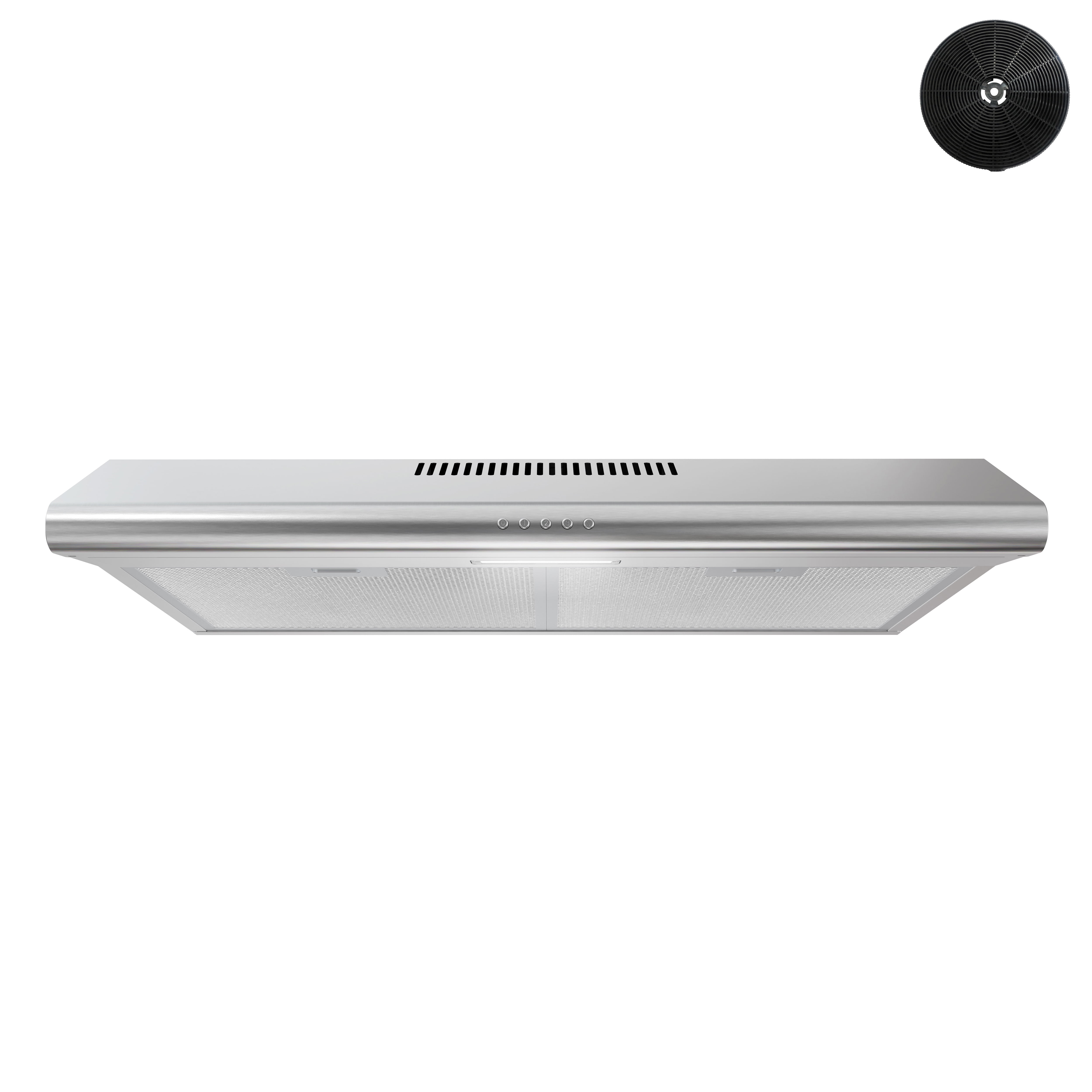 Streamline 30 in. Stornara Convertible Undermount 80 CFM Range Hood in Brushed Stainless Steel with Mesh Filters, Push Button Control, LED Light