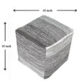 thumbnail image 2 of LR Home Medium Striped Indoor Square Pouf, Gray, 16" x 16" x 16", 2 of 9